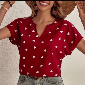 Heart Print Blouse